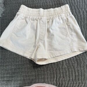 Aerie High Waist Cream Shorts